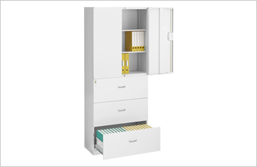 両開き×3段ラテラル書庫セット(W900×D400×H2150)の商品画像