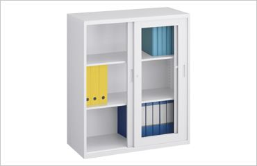 ガラス引違い書庫(W900×D400×H1050)の商品画像