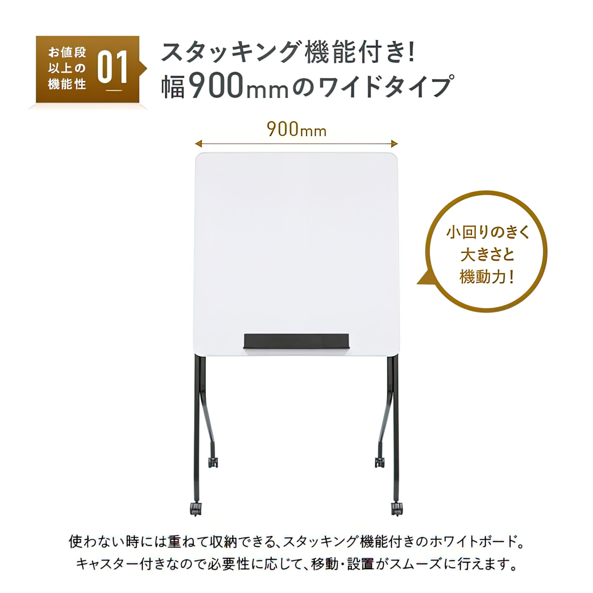 スタッキングホワイトボード（W900×D500×H1500）