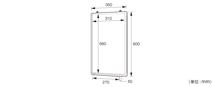 壁掛けホワイトボード（行動予定表）（WSK-3560）の詳細外寸法