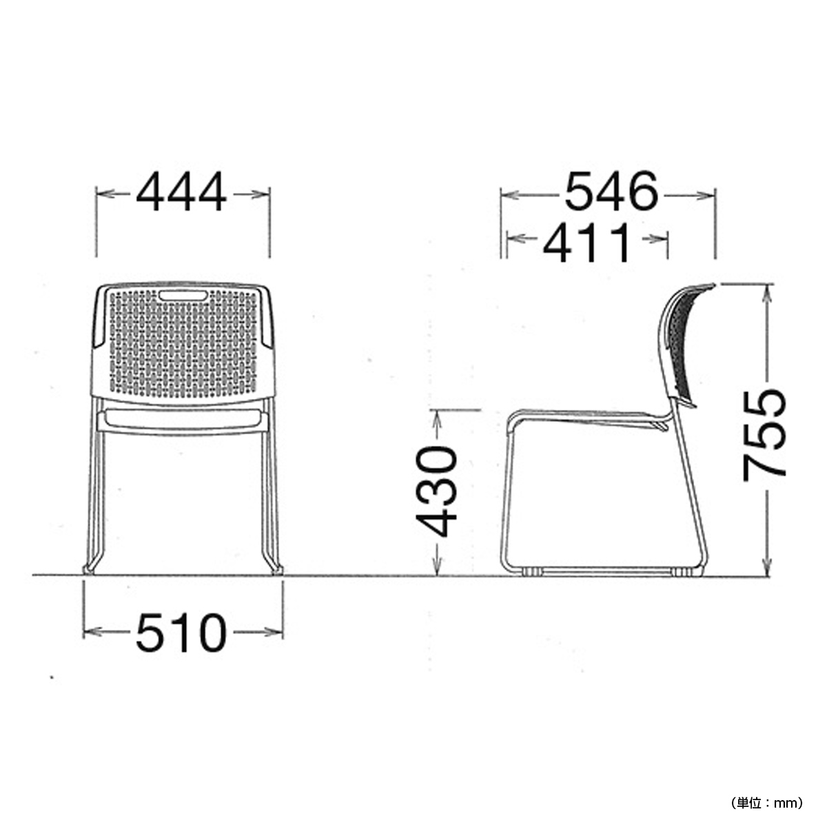 レオ スタッキングチェア 抗菌レザータイプ 幅510 奥行546 高さ755 LO-LE1662S 通販 オフィスチェア・事務椅子  オフィス家具のカグクロ