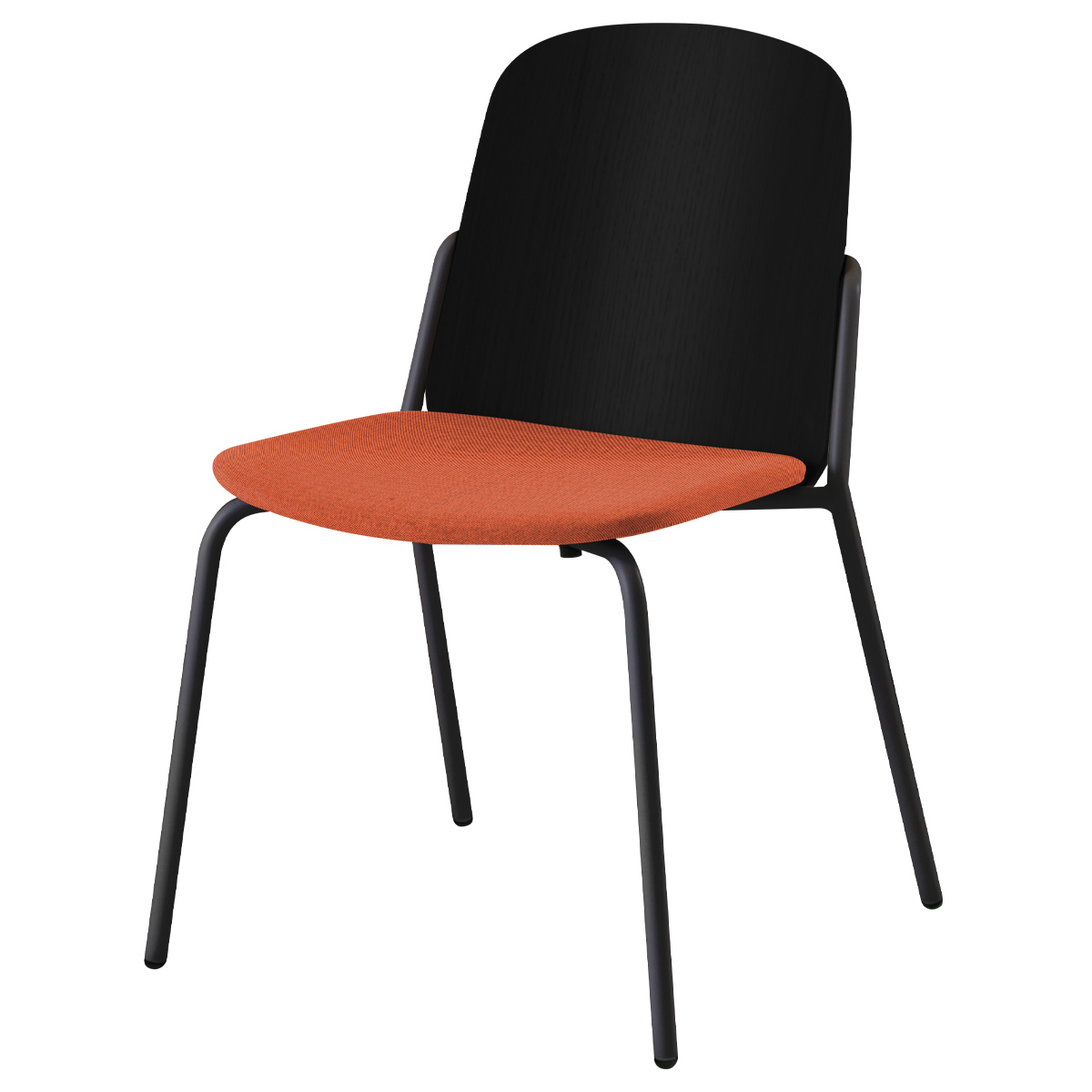 ワイオー 座ファブリックタイプ 幅540 奥行540 高さ775 チェア ミーティングチェア 4本足 オレンジ 家具 オフィス家具 オフィスチェア シーン フィット カラー ポイント グループチェア ダイニングチェア