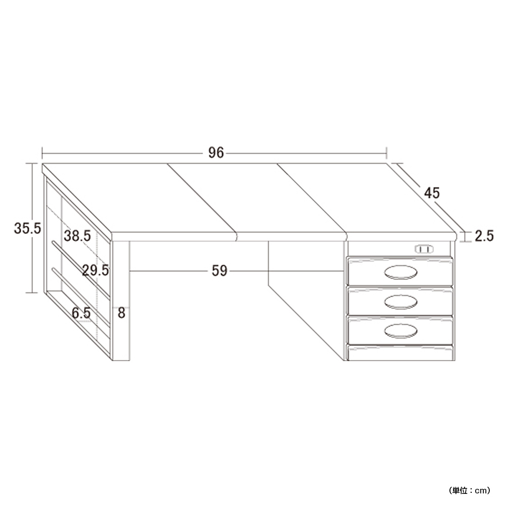 ワンタッチ折畳文机 天然木タイプ（W960×D450×H355）