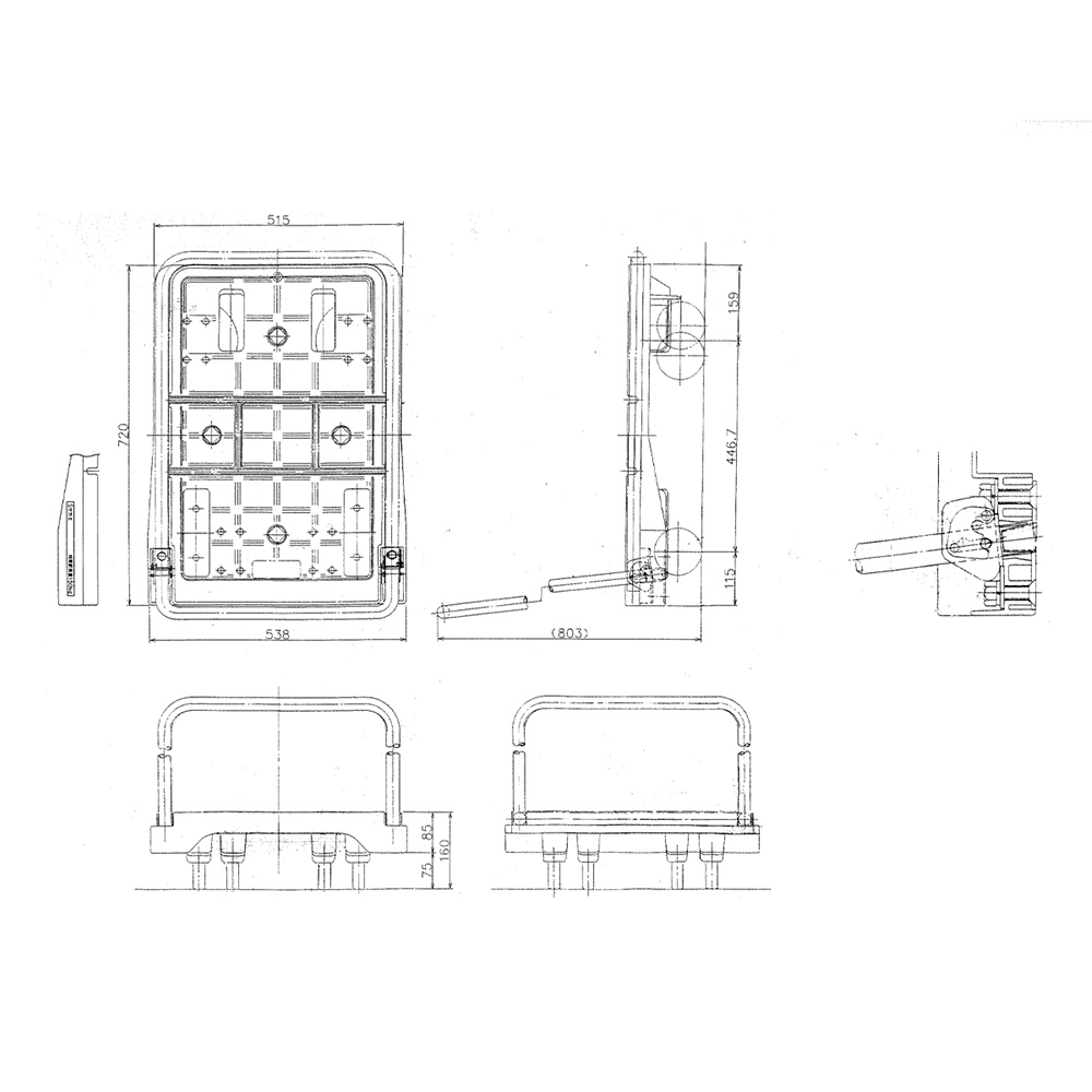 スタッキングハンドカー 標準キャスター・折畳ハンドル（W720×D538×H800）