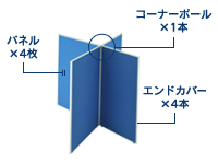 4枚十字連結パネル