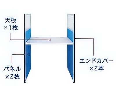 単体ブースの裏側に、連結して使う場合