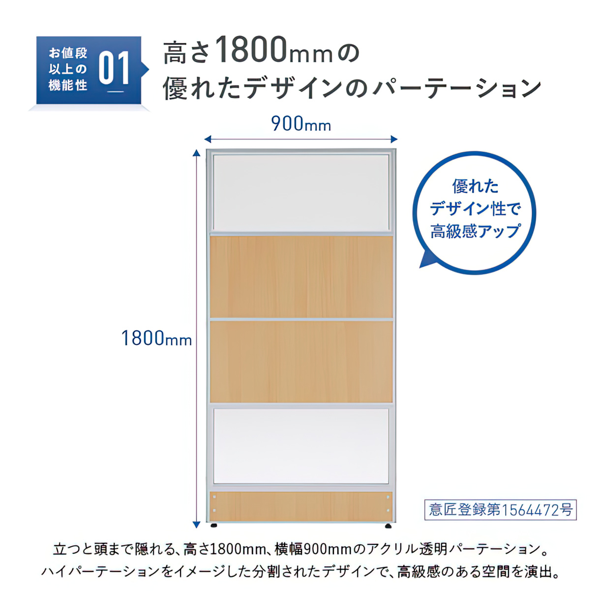 国内最安値！ パーテーション 四国化成 シコク CACOI カコイ サインパネルタイプタイプ パネル H1800用  上記価格にはサイン制作費は含まれておりません