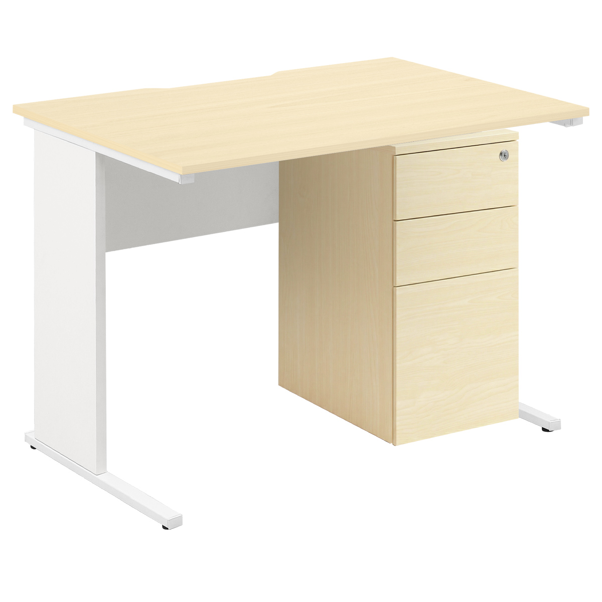 エコノミーデスクスリム3段ワゴンセット（W1000×D700×H720）