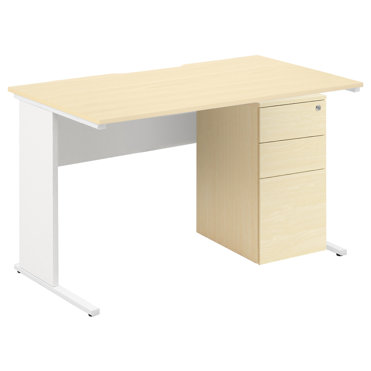 エコノミーデスクスリム3段ワゴンセット（W1200×D700×H720）