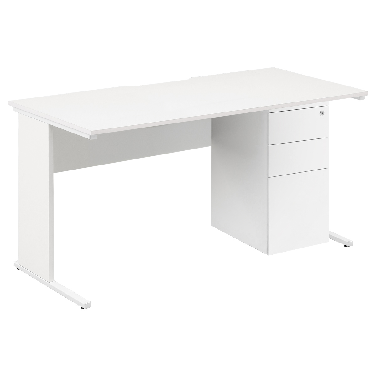 エコノミーデスクスリム3段ワゴンセット（W1400×D700×H720）