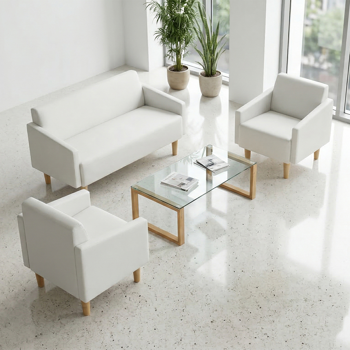 エコノミーロビーソファー 1人・2人掛け3点セット（W650×D610×H720）