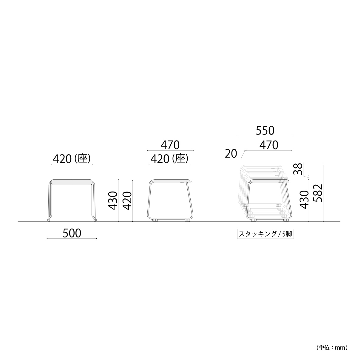 角スツールSFS430F 幅500 奥行470 高さ430 KEO-SFS430F 通販 角スツールSFS430F 幅500 奥行470 高さ430 KEO-SFS430F 通販