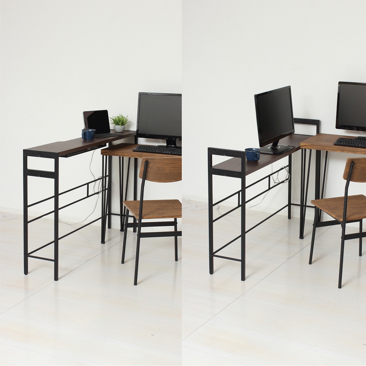 デュアルモニターテーブル(W1250×D250×H700・825)