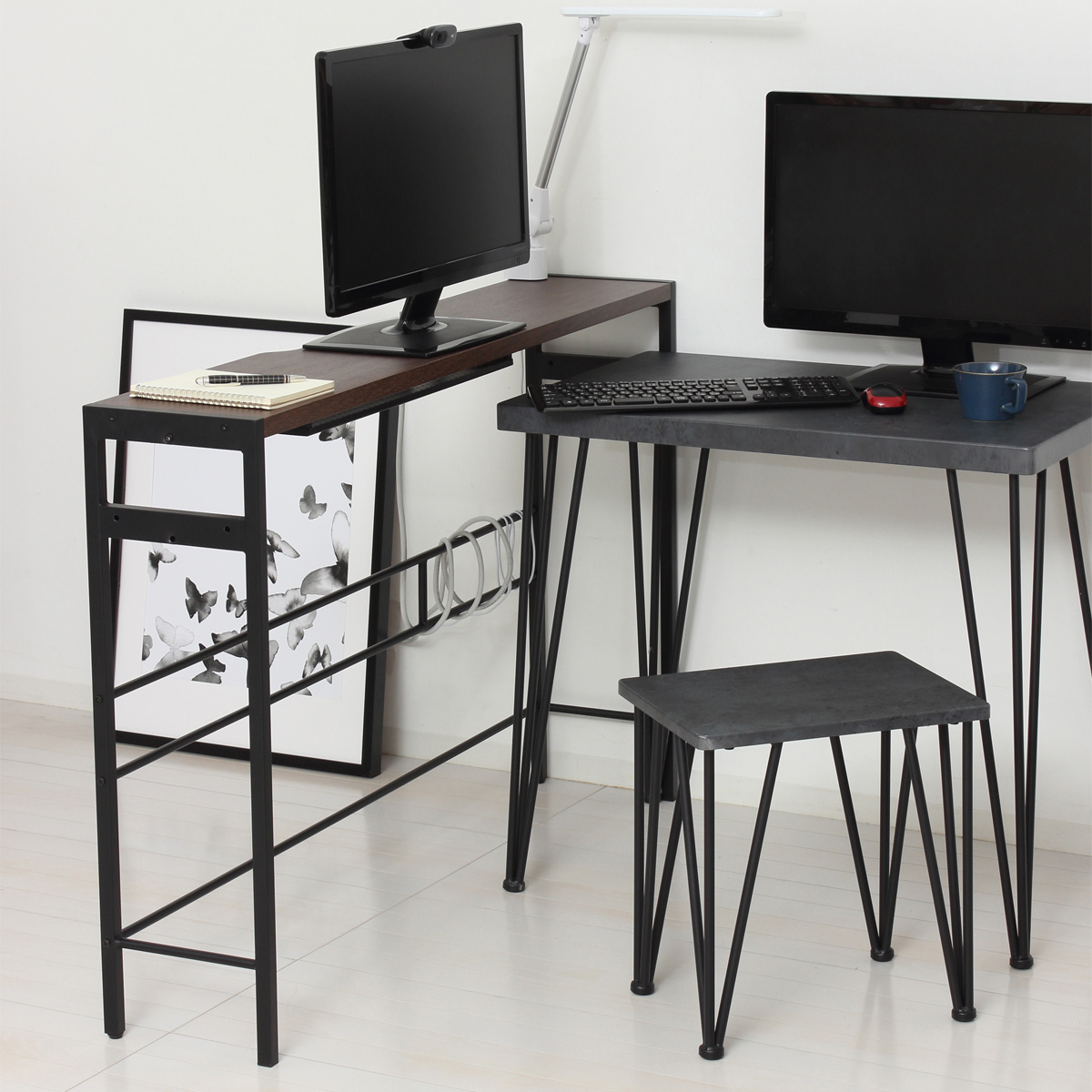 デュアルモニターテーブル(W1250×D250×H700・825)