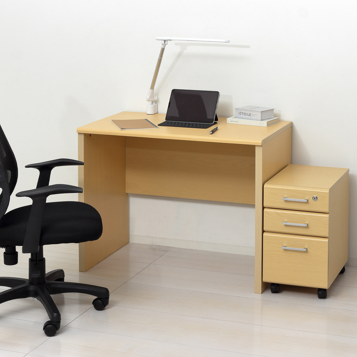 マーサ 鍵付きデスク(W900×D550×H700)2点セット