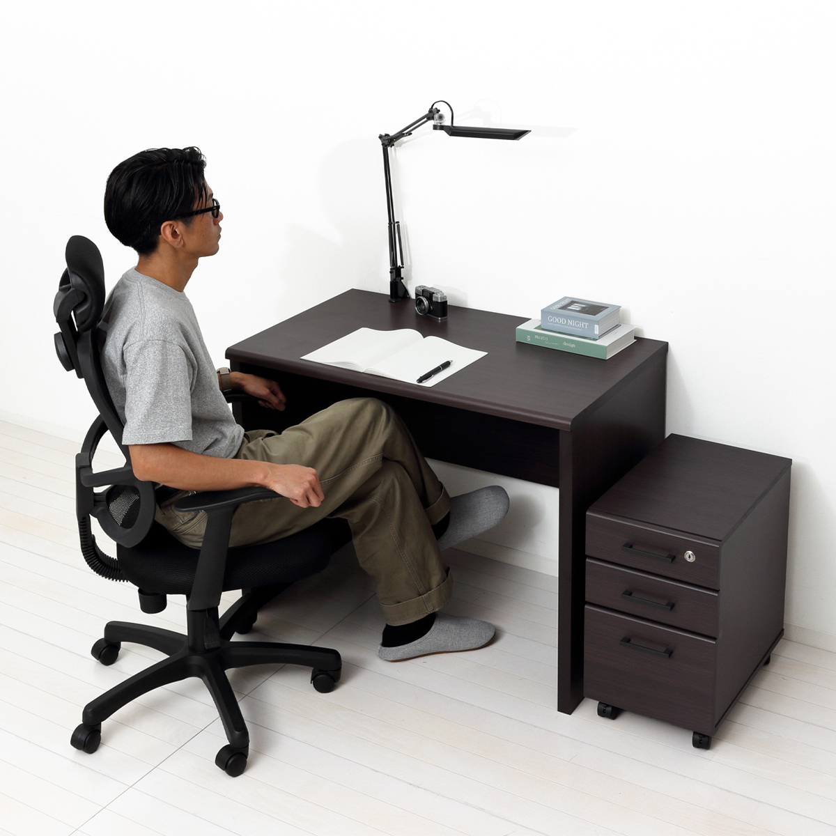 マーサ 鍵付きデスク(W900×D550×H700)2点セット