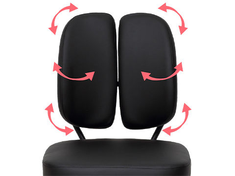 セパレート背もたれで心地よくフィット