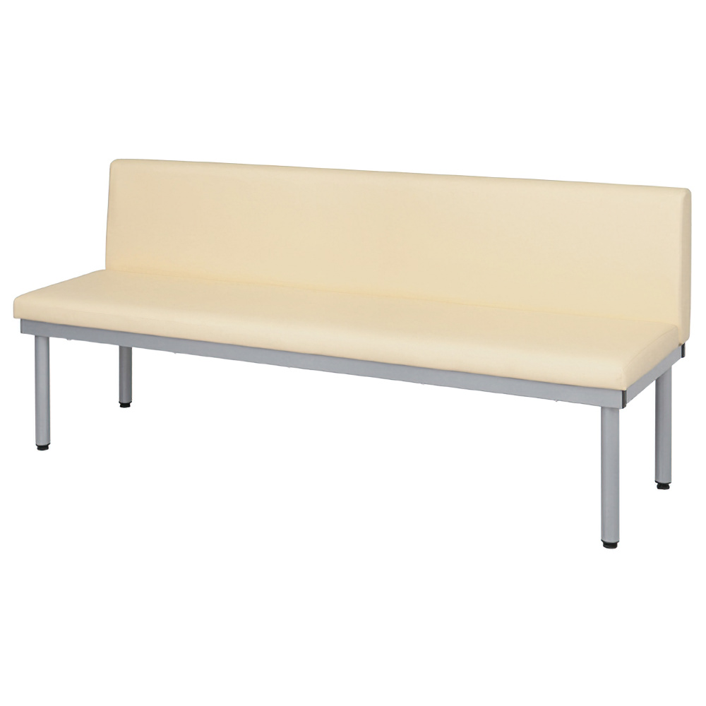 背付きロビーチェア 幅1500 奥行500 高さ690 受付 ロビー ロビーチェア ベンチ アイボリー 家具 ベンチ スツール ダイニングベンチ シーン オフィス カラー パブリック レザー ロビー ラウンジチェア ベンチ