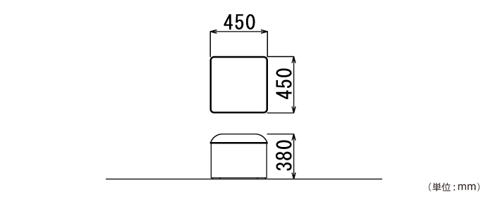 プリーダ スツール（RE-1050S）の詳細外寸法