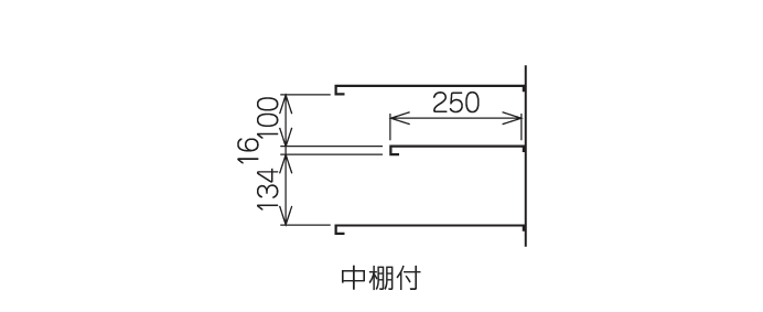 詳細外寸法（SBN-3：シューズボックス 3段12人用 縦仕切り無し）