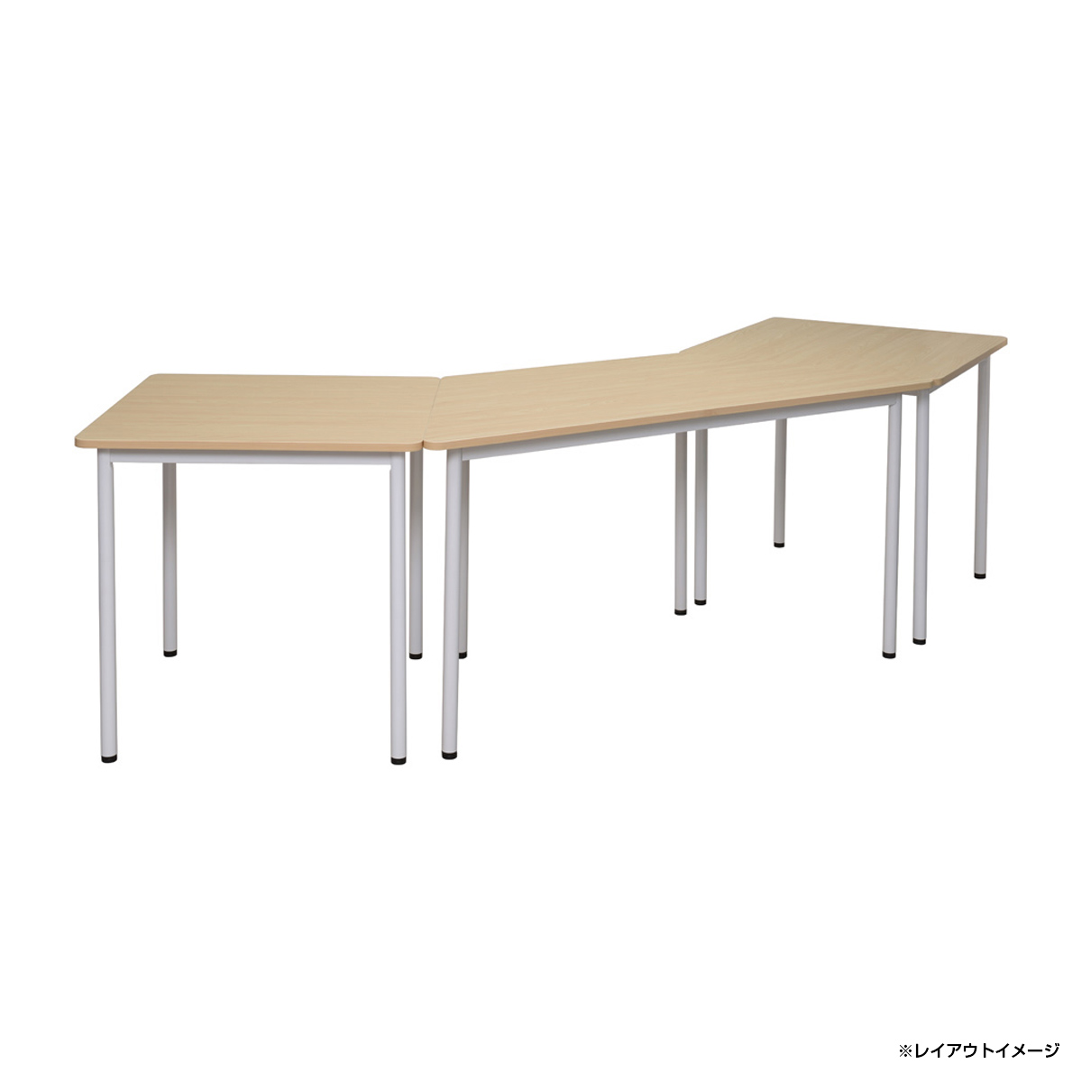 シンプルテーブル 台形タイプ ラディーシリーズ（W1364×D607×H700）