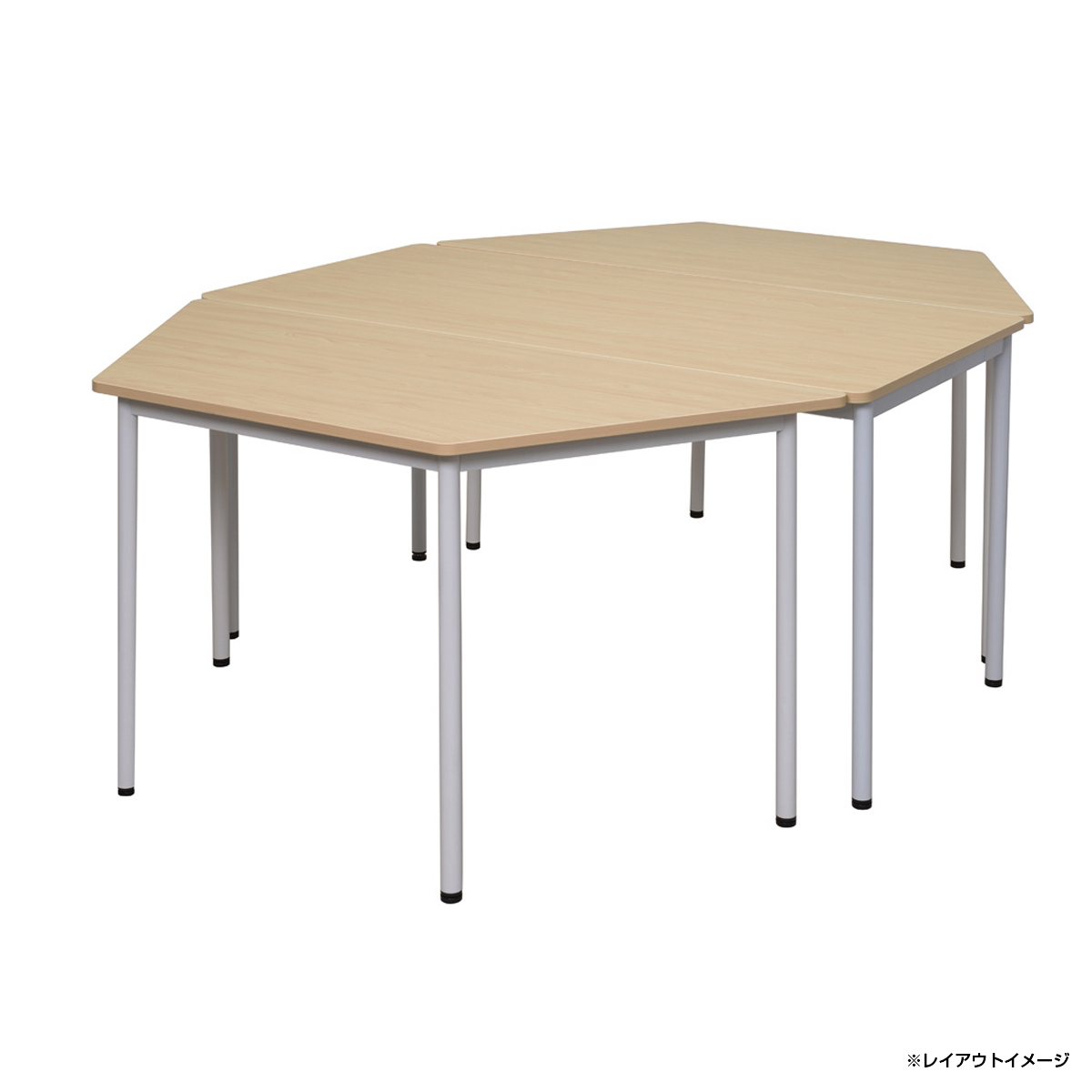 シンプルテーブル 台形タイプ ラディーシリーズ（W1364×D607×H700）
