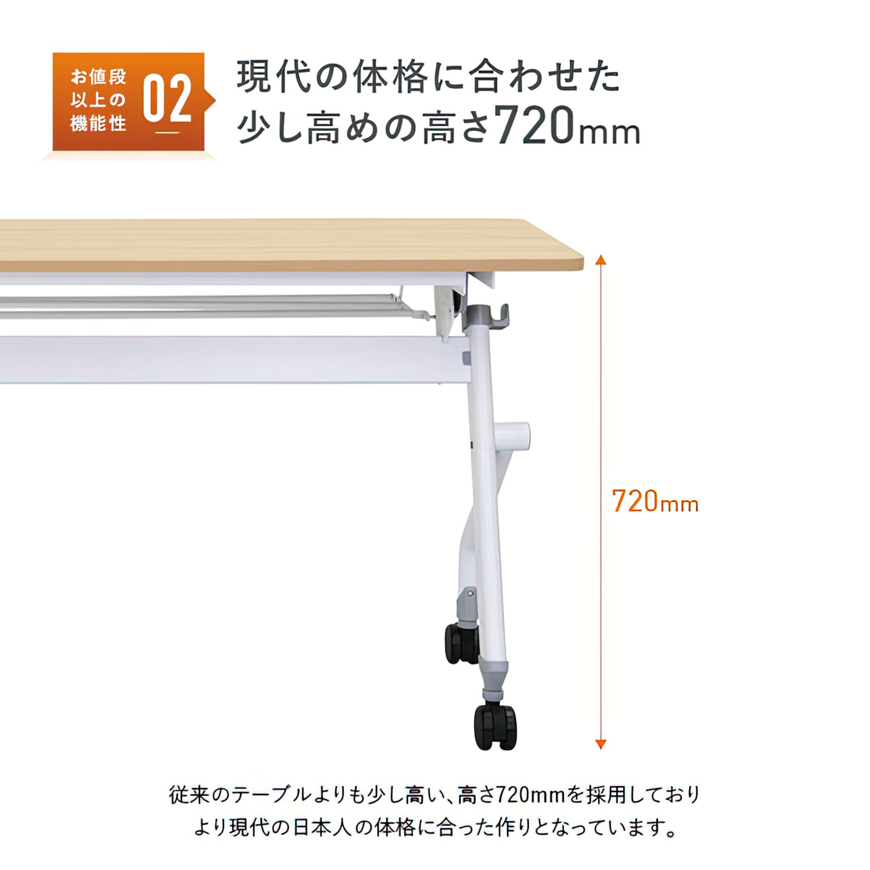 ニュー平行スタッキングテーブル 幅1800 奥行450 高さ720 NHTF-1845