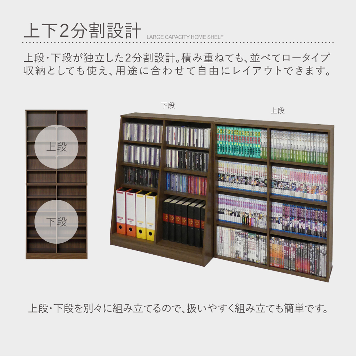 大容量ホームシェルフ 幅750 奥行295 高さ1800 本棚 KRS-75HS 通販